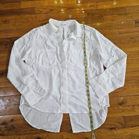 Bella Dahl Women's White Shirt Size Medium Button Up Long Sleeve Top - Picture 4 of 8